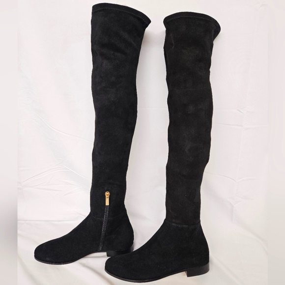 Jimmy Choo London Myren Over The Knee Boots In Black Stretch Suede Sz 6.5 / 36.5 - Picture 5 of 14